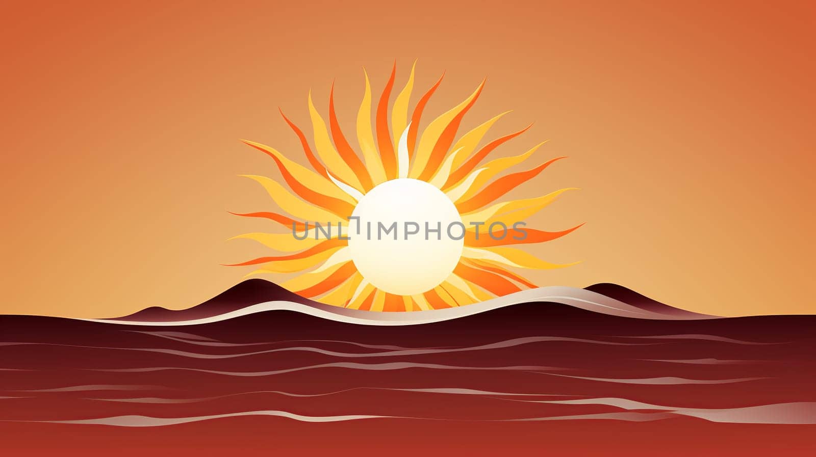 Logo sun simple , Generate AI by Mrsongrphc
