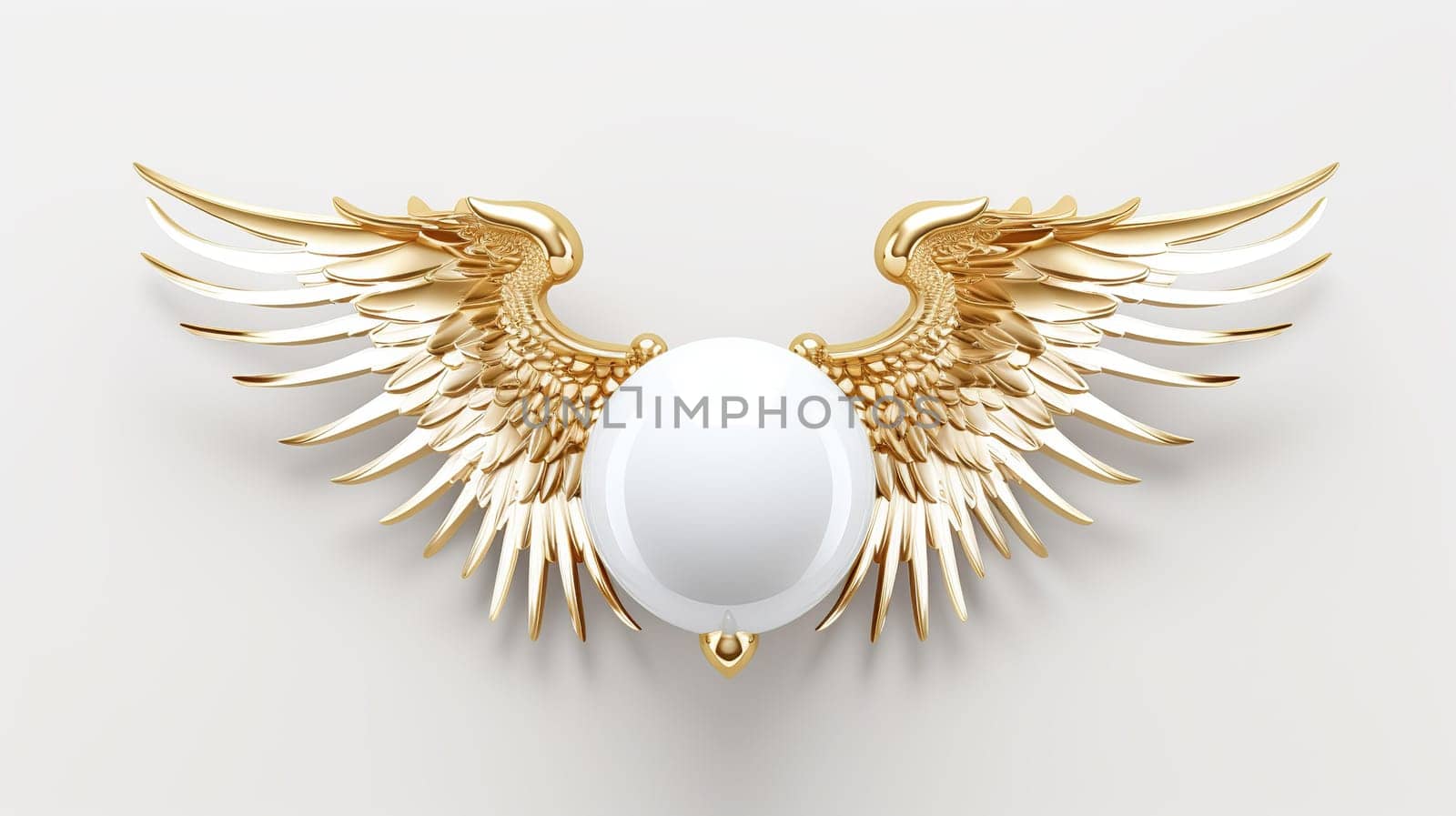 star angel wings and sphere , isolates white background Generate AI by Mrsongrphc