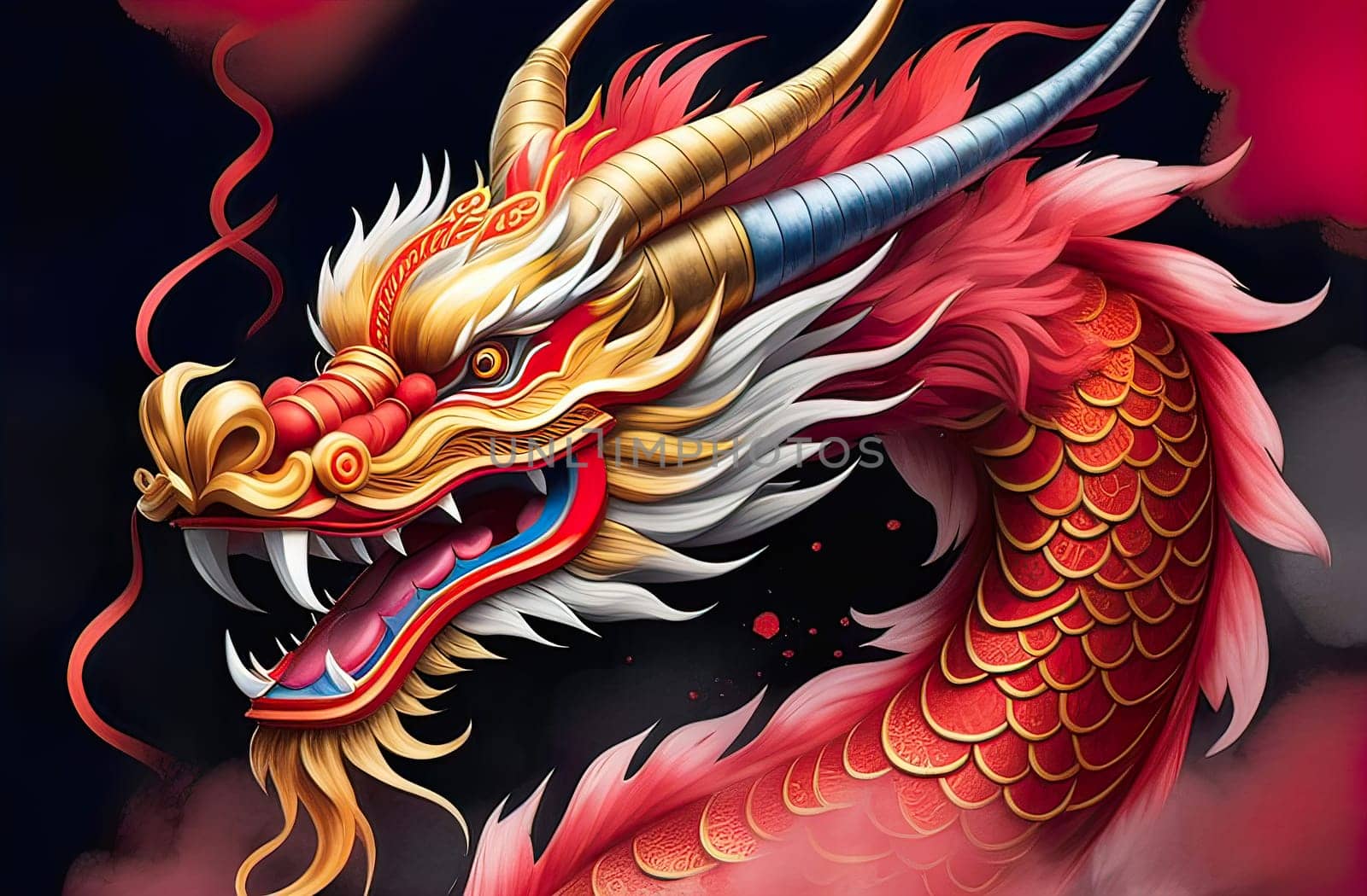 chinese new year concept with dragon background.