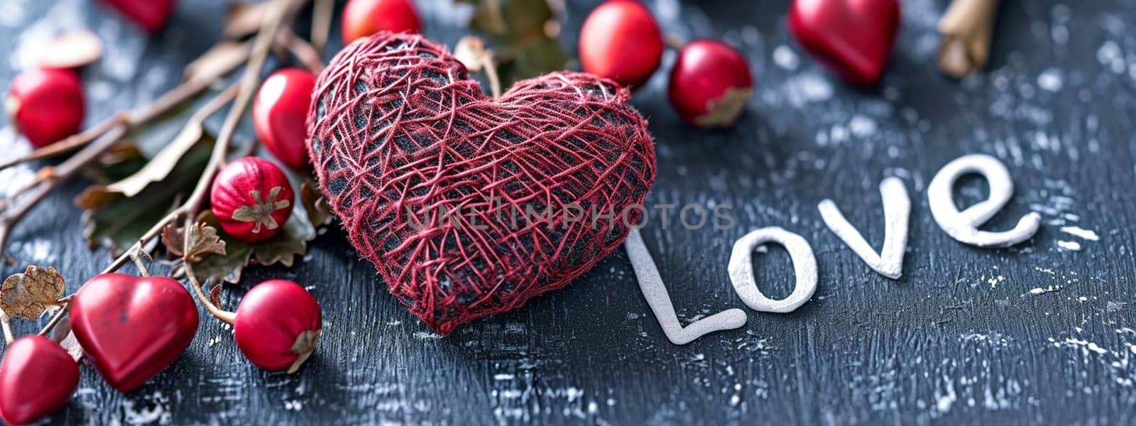 Joyful young couple celebrating Valentine's Day. man and woman holding heart in hands. selective focus. Generative AI, by mila1784