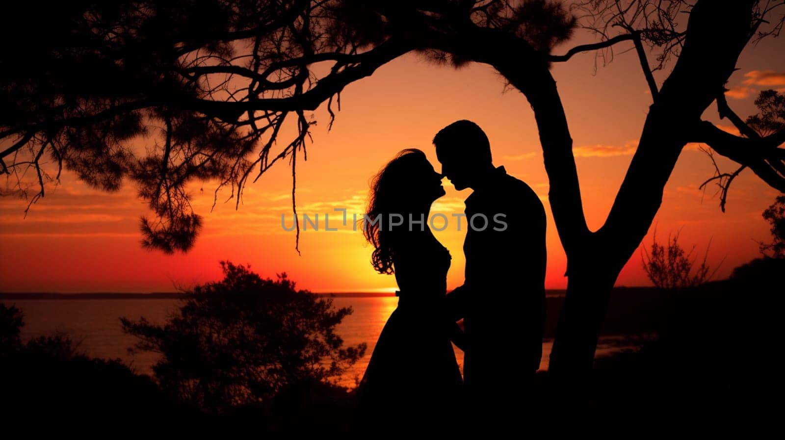 Joyful young couple celebrating Valentine's Day. man and woman holding heart in hands. holiday selective focus. Generative AI,