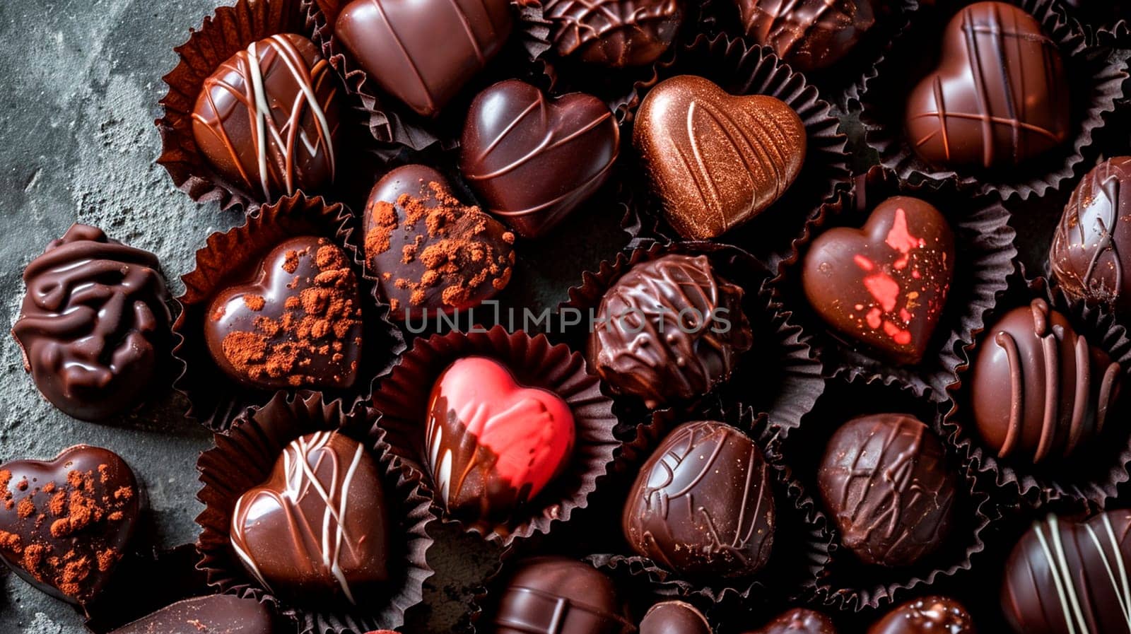 heart shaped chocolate candies. Selective focus. by yanadjana