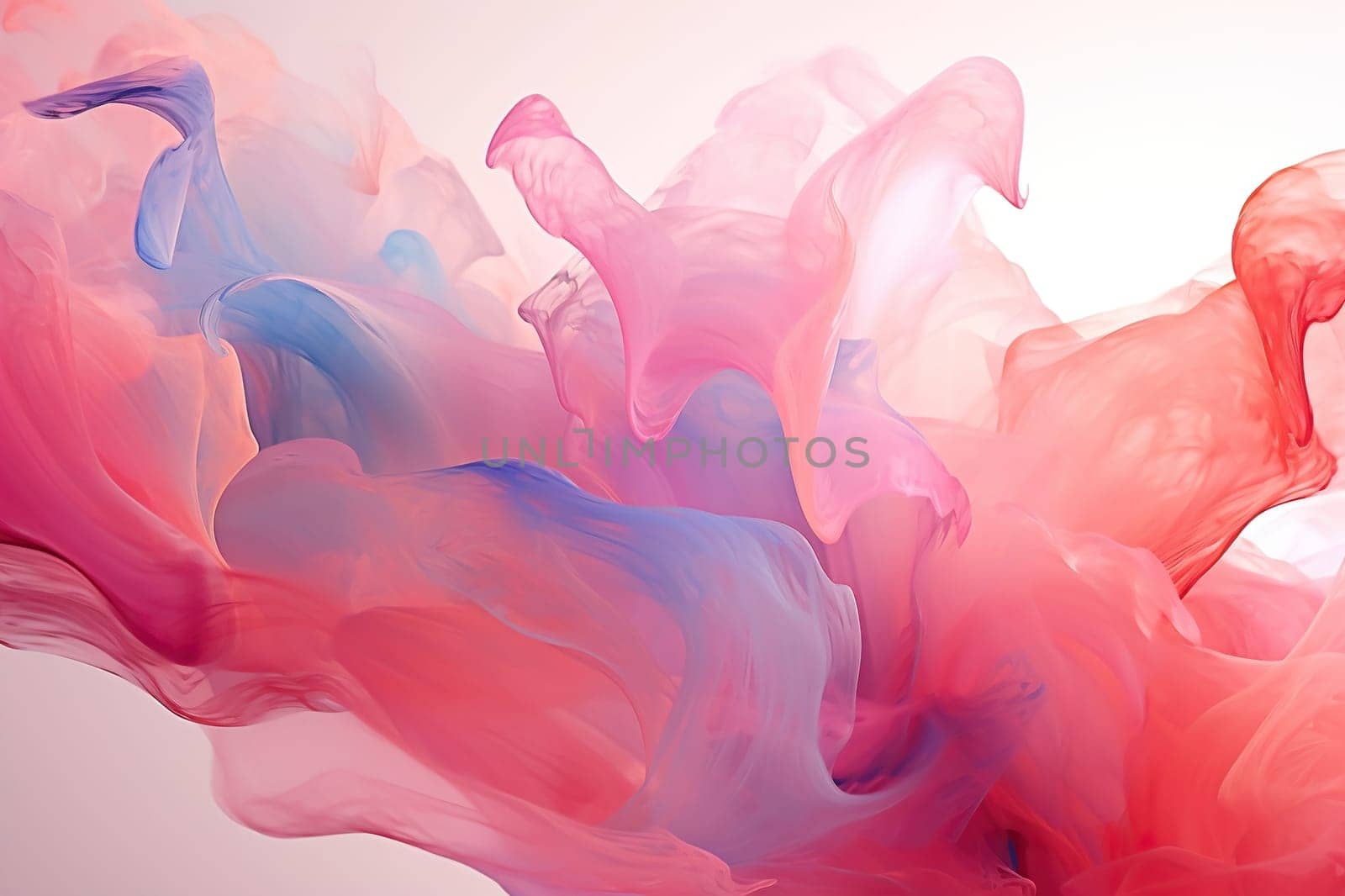 Abstract background with smooth elegant lines made of pink fabric.