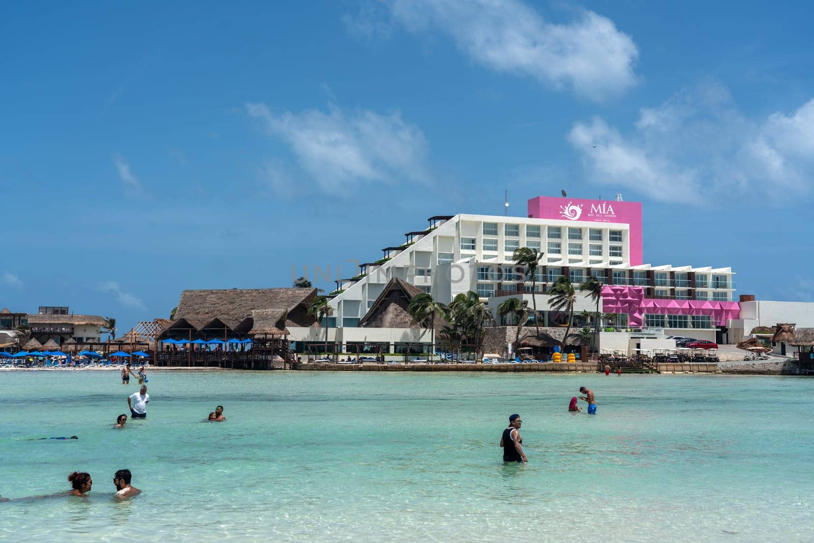 Isla Mujeres, Cancun, Mexico - September 13, 2021: Beautiful Caribbean beach Playa Norte or North beach on the Isla Mujeres near Cancun, Mexico by Mariakray