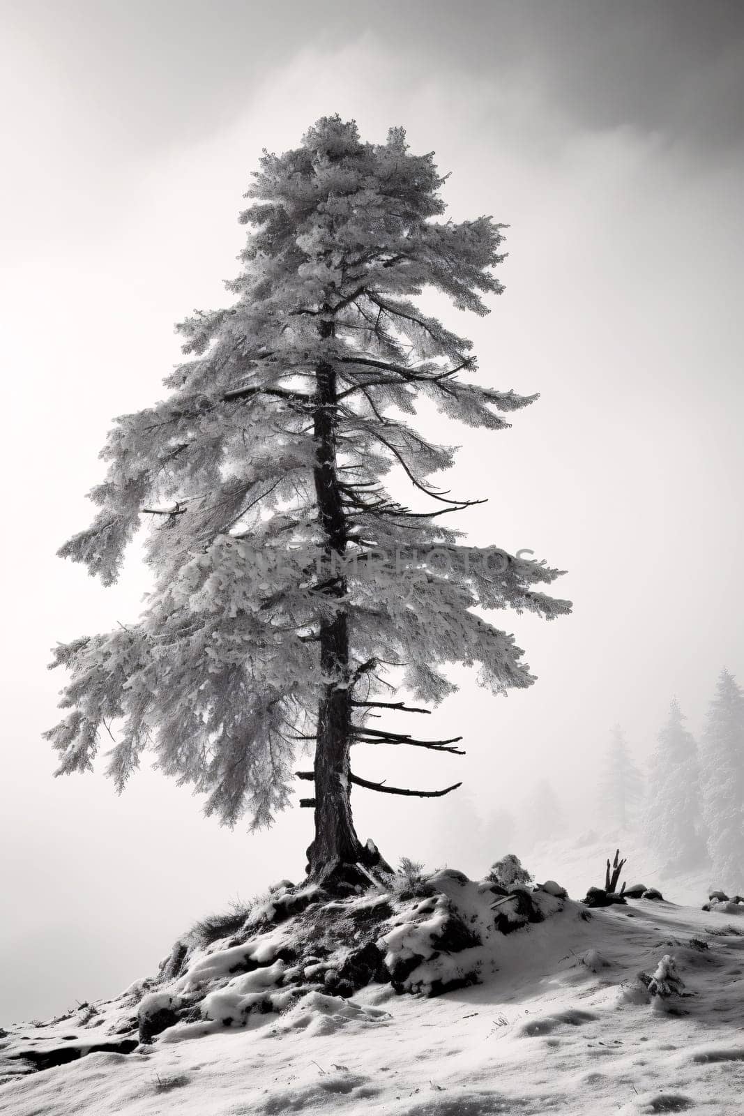 Solitary Frosted Pine by chrisroll