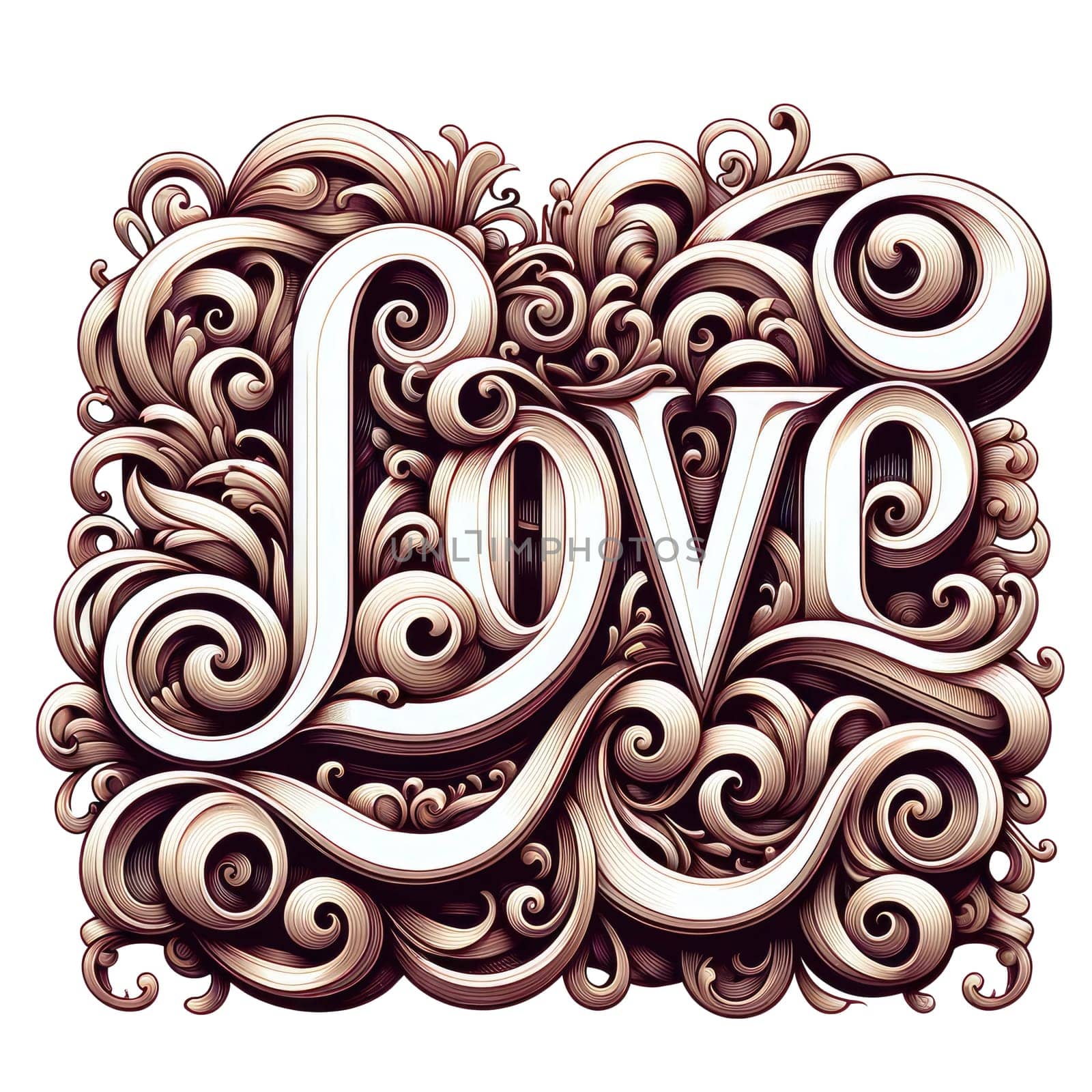 Word LOVE typography lettering design for valentines day card print. Vellichor. by biancoblue