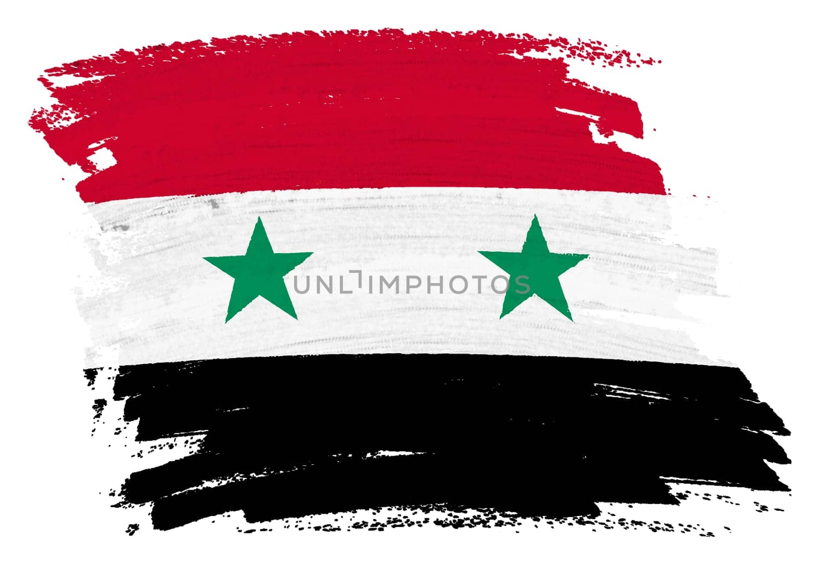 A Syria flag background paint splash brushstroke 3d illustration with clipping path