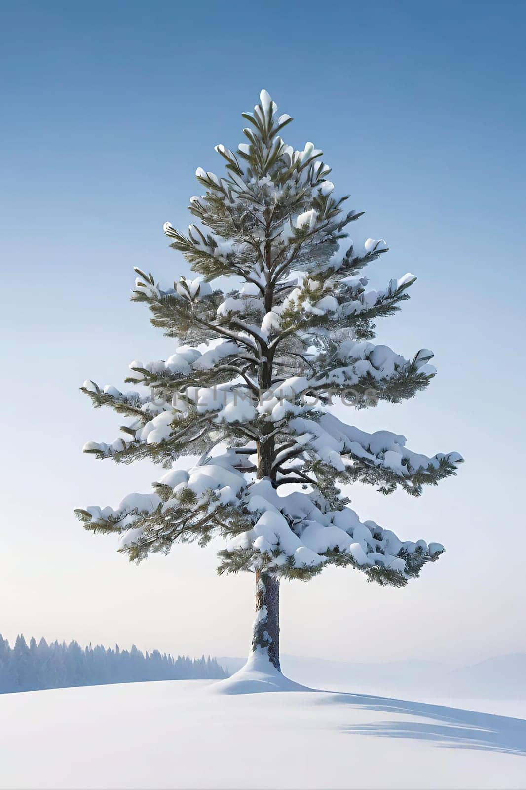 Beautiful winter landscape with frozen tree. by yilmazsavaskandag
