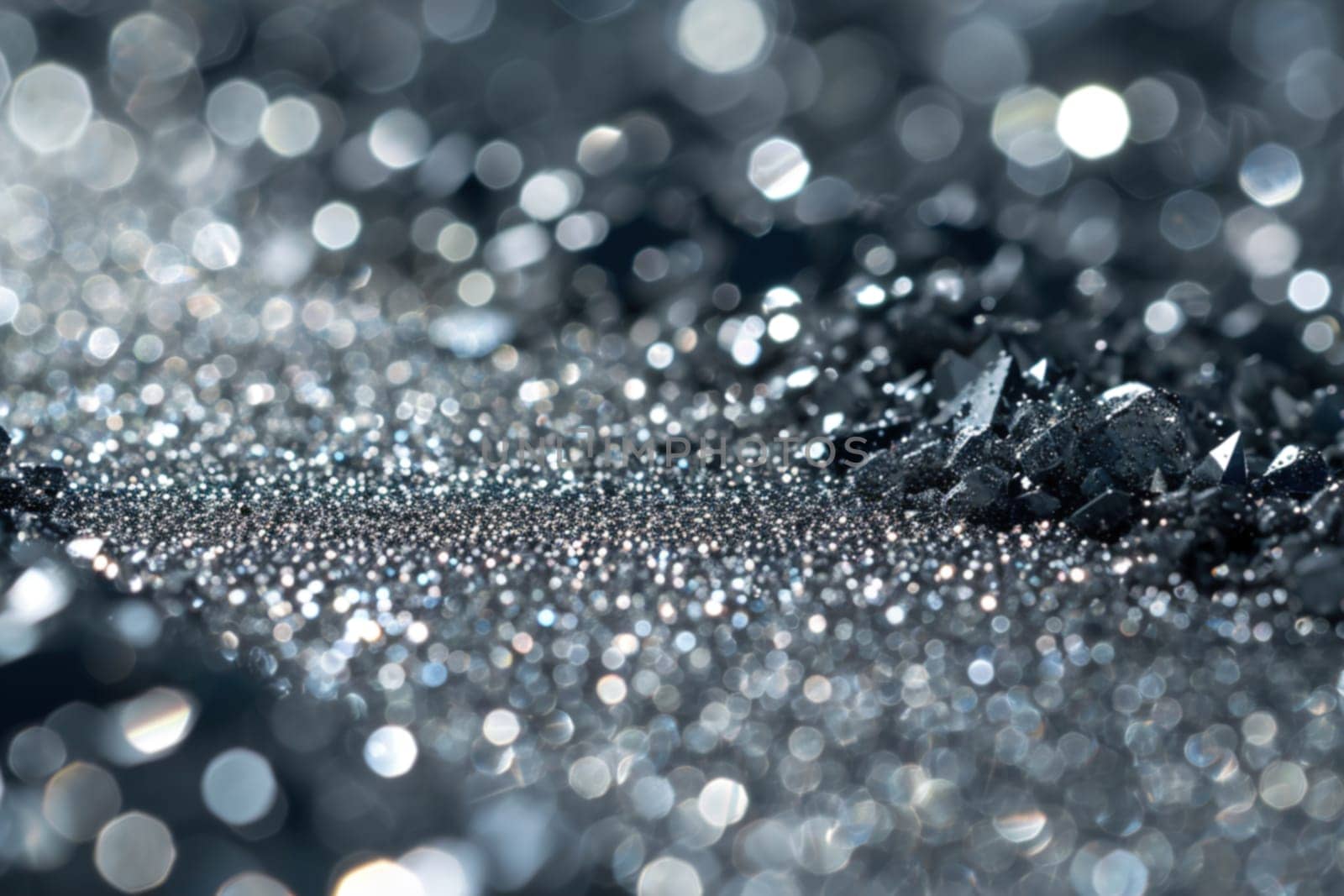 Luxurious sparkling silver background with crisp bokeh, perfect for high-end product displays, festive decor, or exclusive event promotions. Generative AI