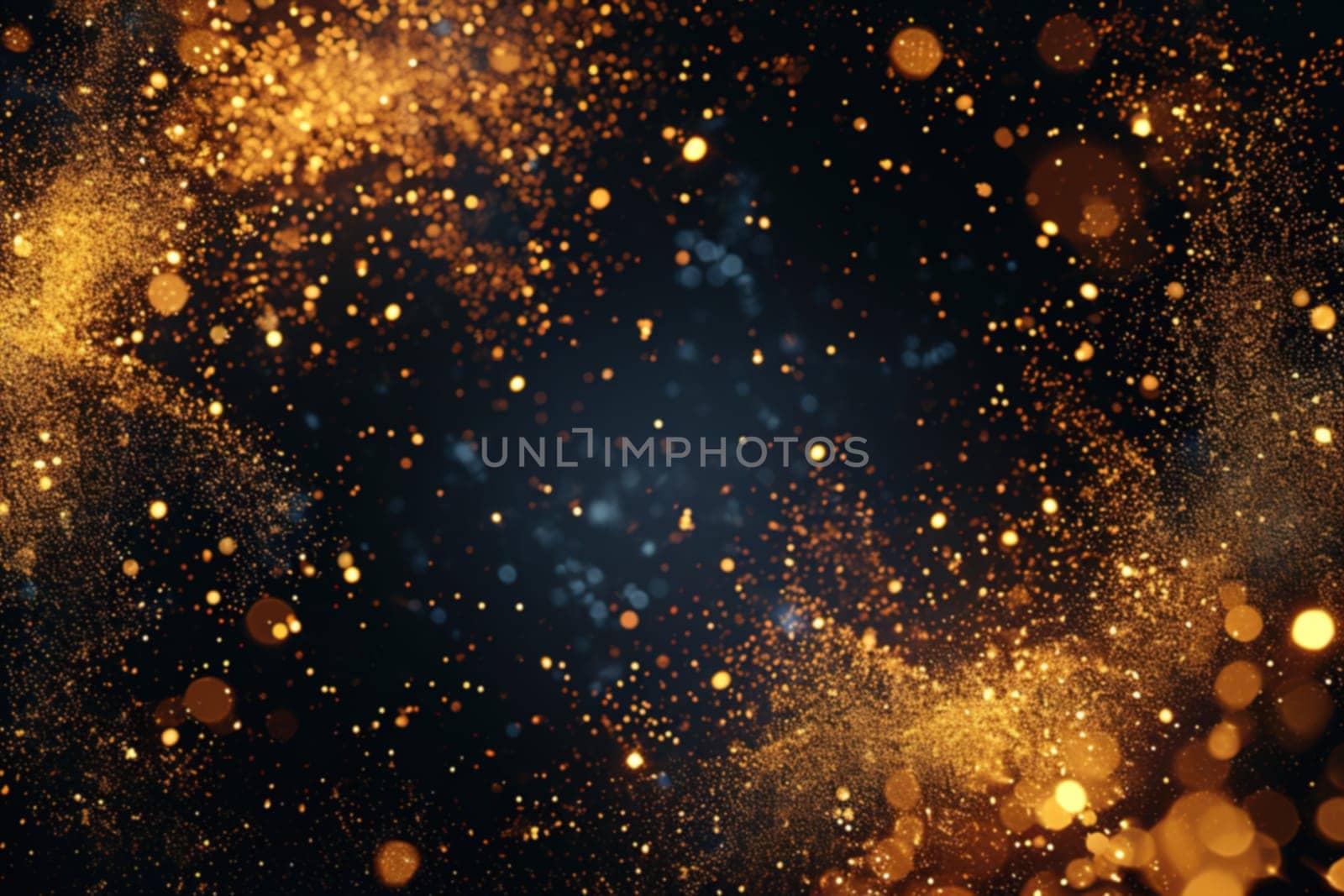 A stunning golden particle explosion, perfect for festive backdrops, glamorous event graphics, or dynamic luxury product advertising. Generative AI