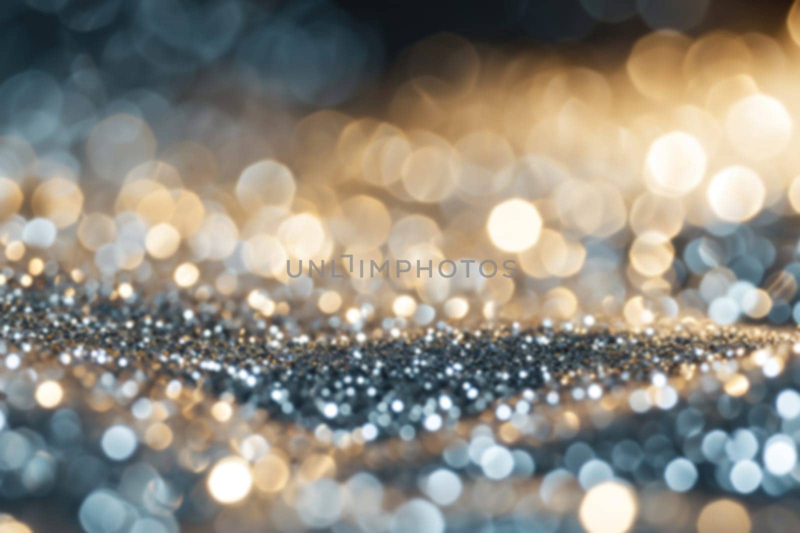 An elegant silver glitter background with a soft bokeh effect, perfect for luxury branding, holiday designs, or sophisticated invitations. Generative AI