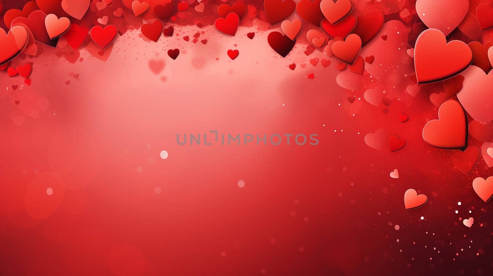 Beautiful red card with hearts. Love concept, Valentine's Day greeting card. Selective focus. Generative AI, by mila1784