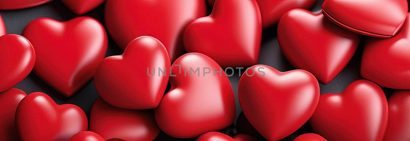 St. Valentines day, wedding banner made of red voluminous hearts. Use for love sale banners, vouchers, wrapping paper. Concept love. Beautiful love hearts background for valentines day greeting card. by Angelsmoon