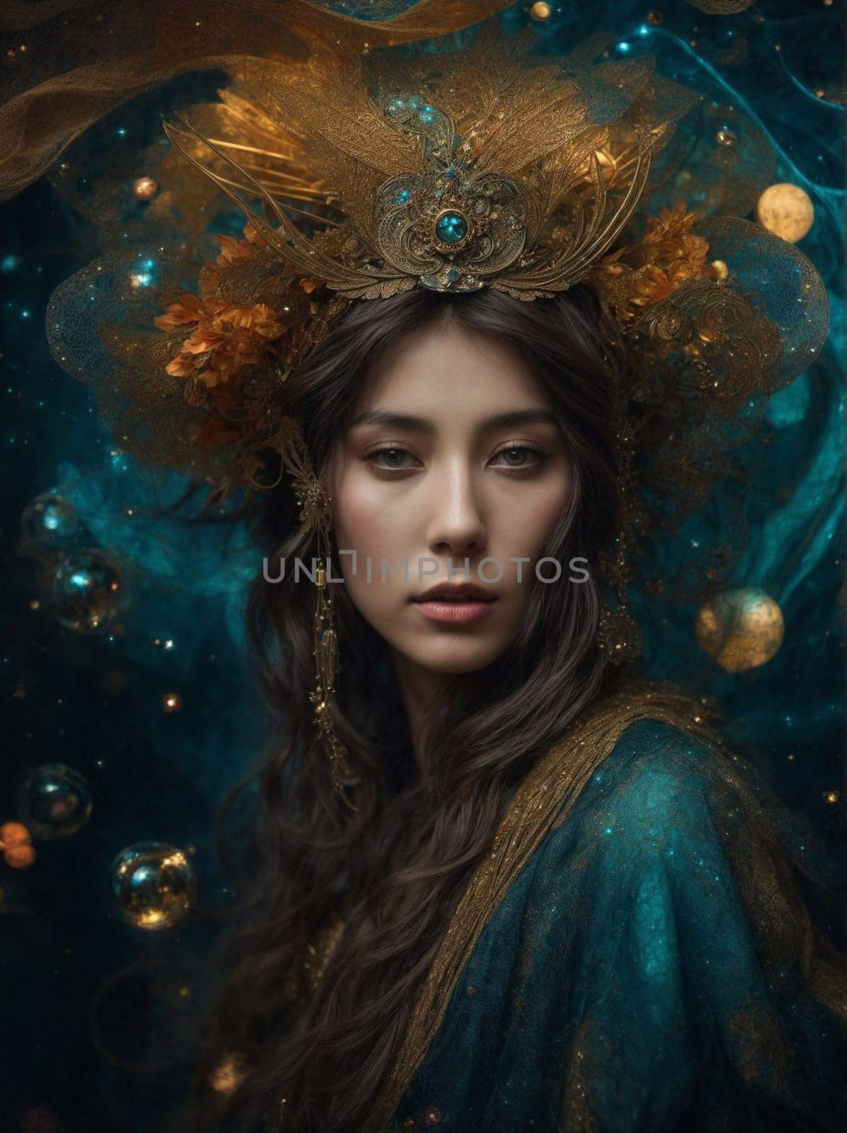 Woman Wearing Crown as Symbol of Royalty and Power. Generative AI. by artofphoto