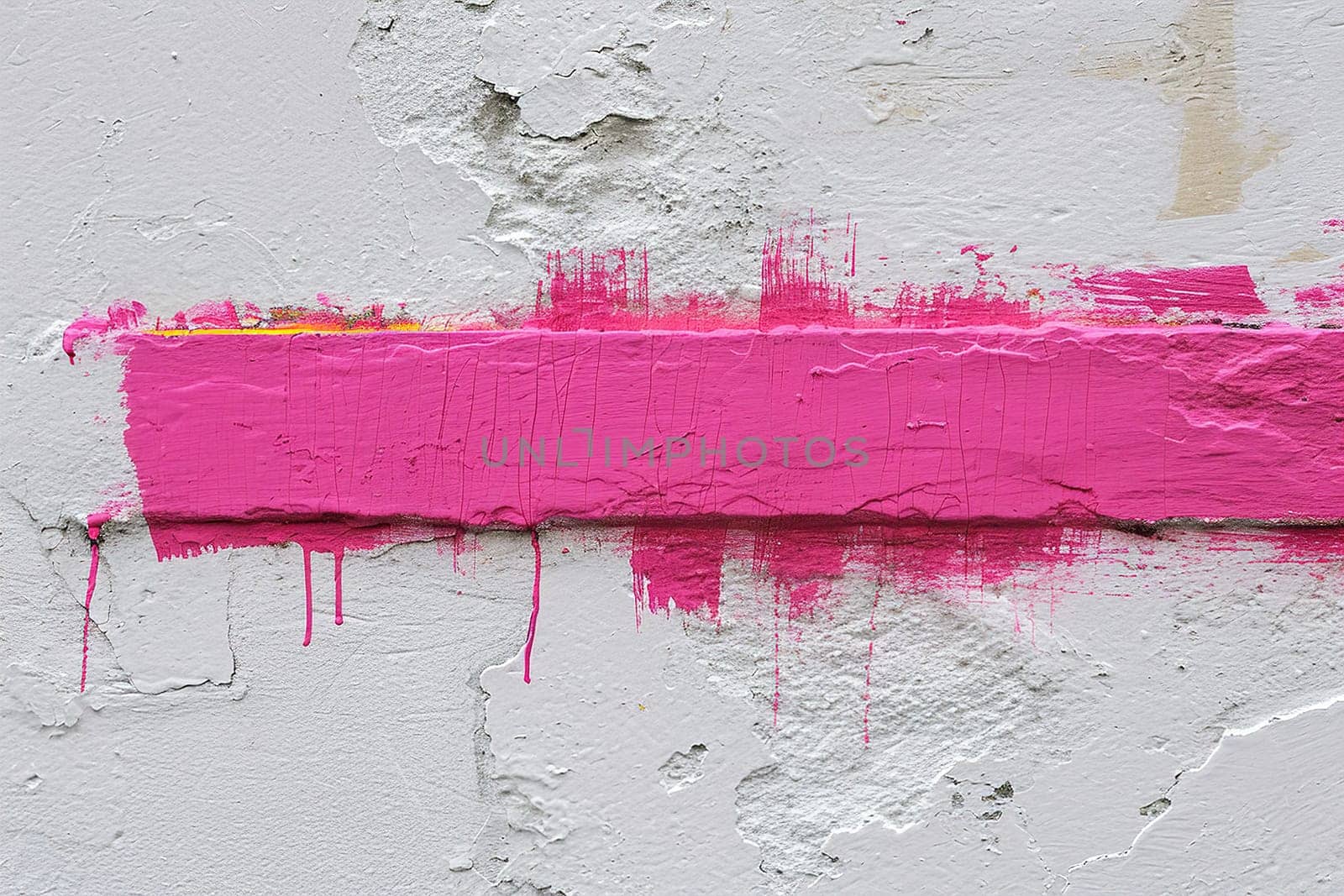 A vivid pink paint stroke creates a striking rectangular shape on a white background, providing an ideal space for custom messages or text in ads, promotions, or artistic displays. Generative AI. by creativebird