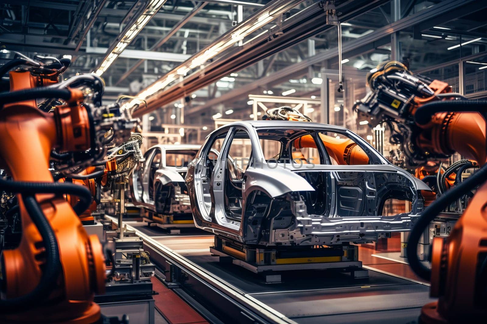 Automated assembly line production of electric vehicles or other cars