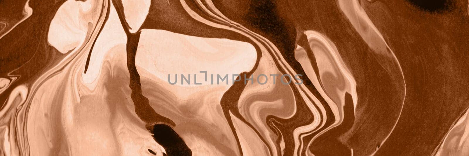 The texture of marble. Abstract background, made in the technique of fluid art. Demonstrating the colors of 2024 - Peach Fuzz. by Annu1tochka