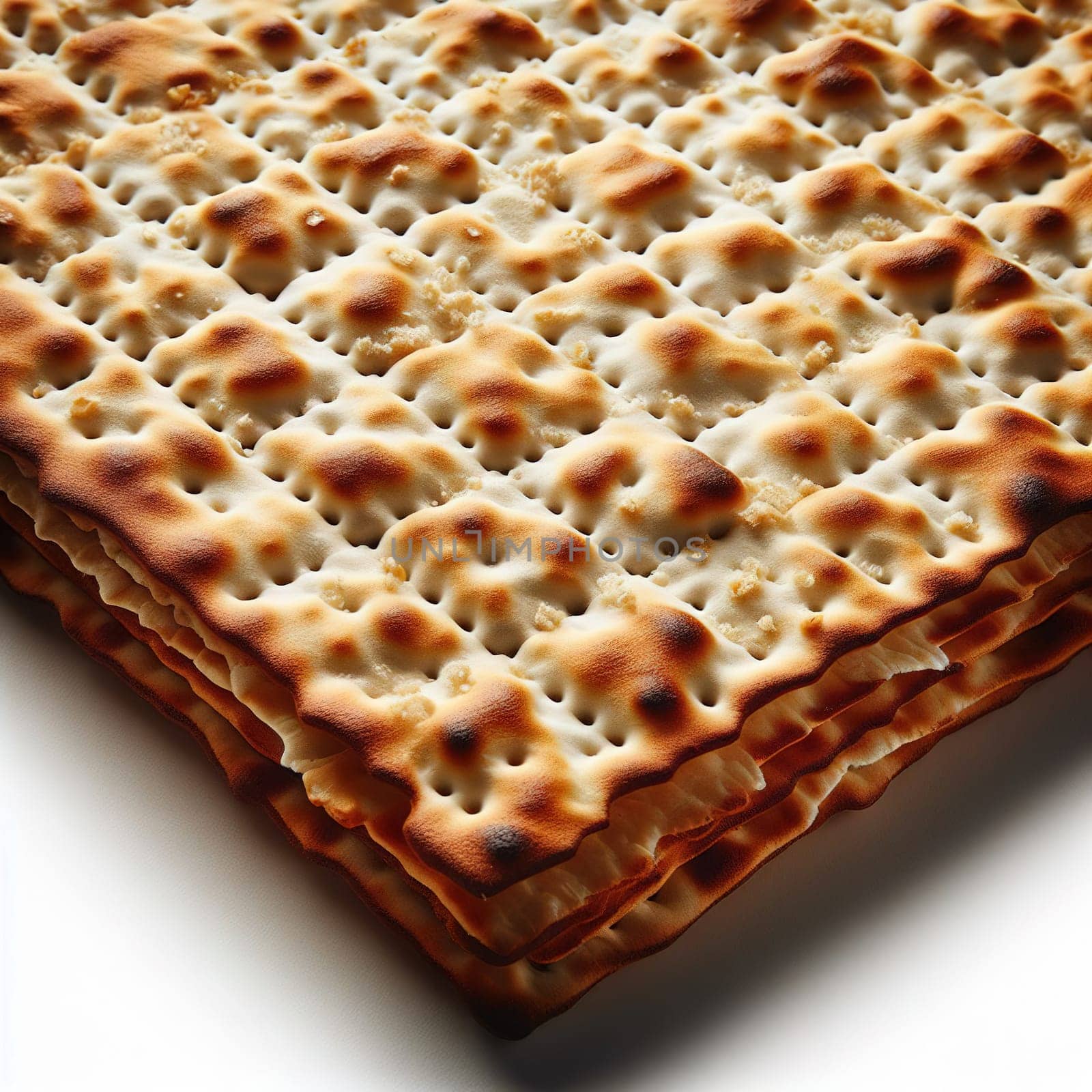Jewish matzah and silver cups. Generative AI. High quality illustration