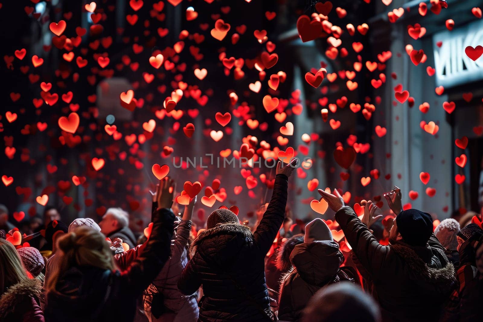 people on the street celebrate valentines day with love and joy pragma