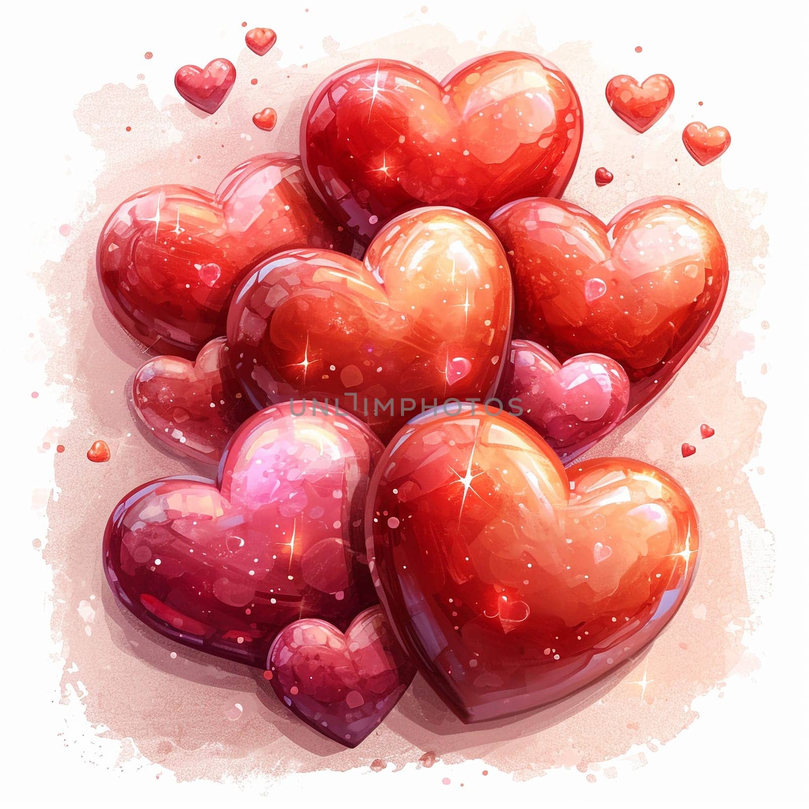 Colorful hearts pattern. Valentine's Day background. High quality photo