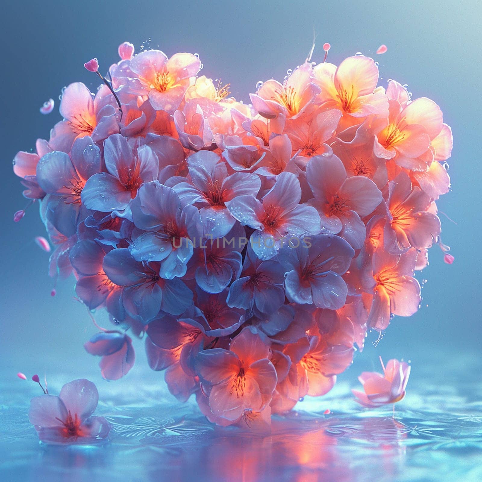 A beautiful heart made of flowers by NeuroSky