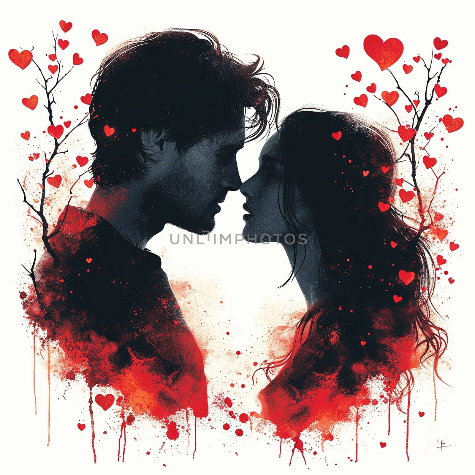 A beautiful drawing of a beloved couple. Valentine's day by NeuroSky