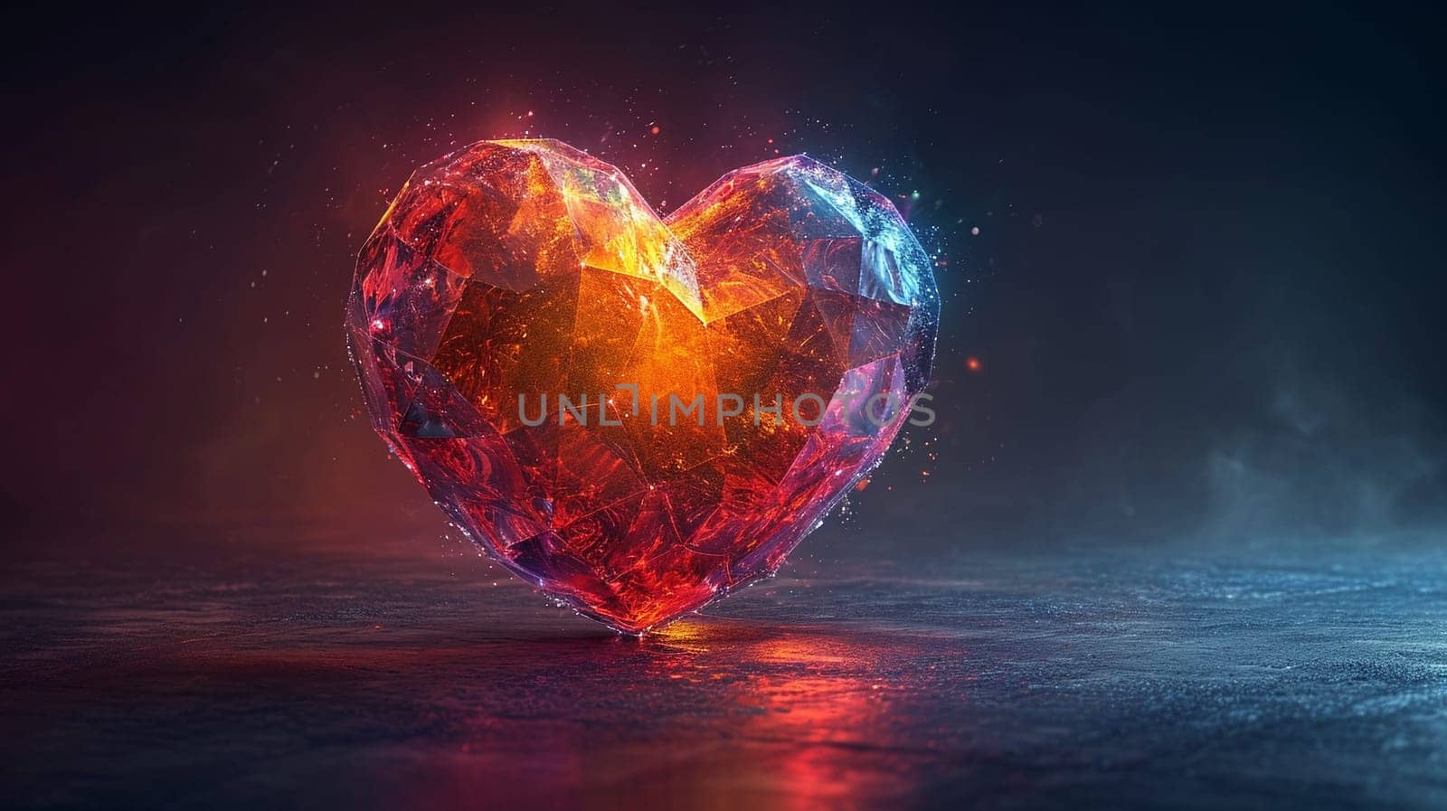 A beautiful image of a heart on a colorful background. High quality illustration