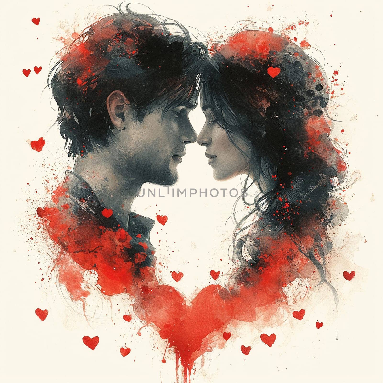 A beautiful drawing of a beloved couple. Valentine's day by NeuroSky