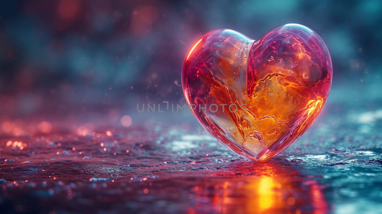 A beautiful image of a heart on a colorful background. High quality illustration