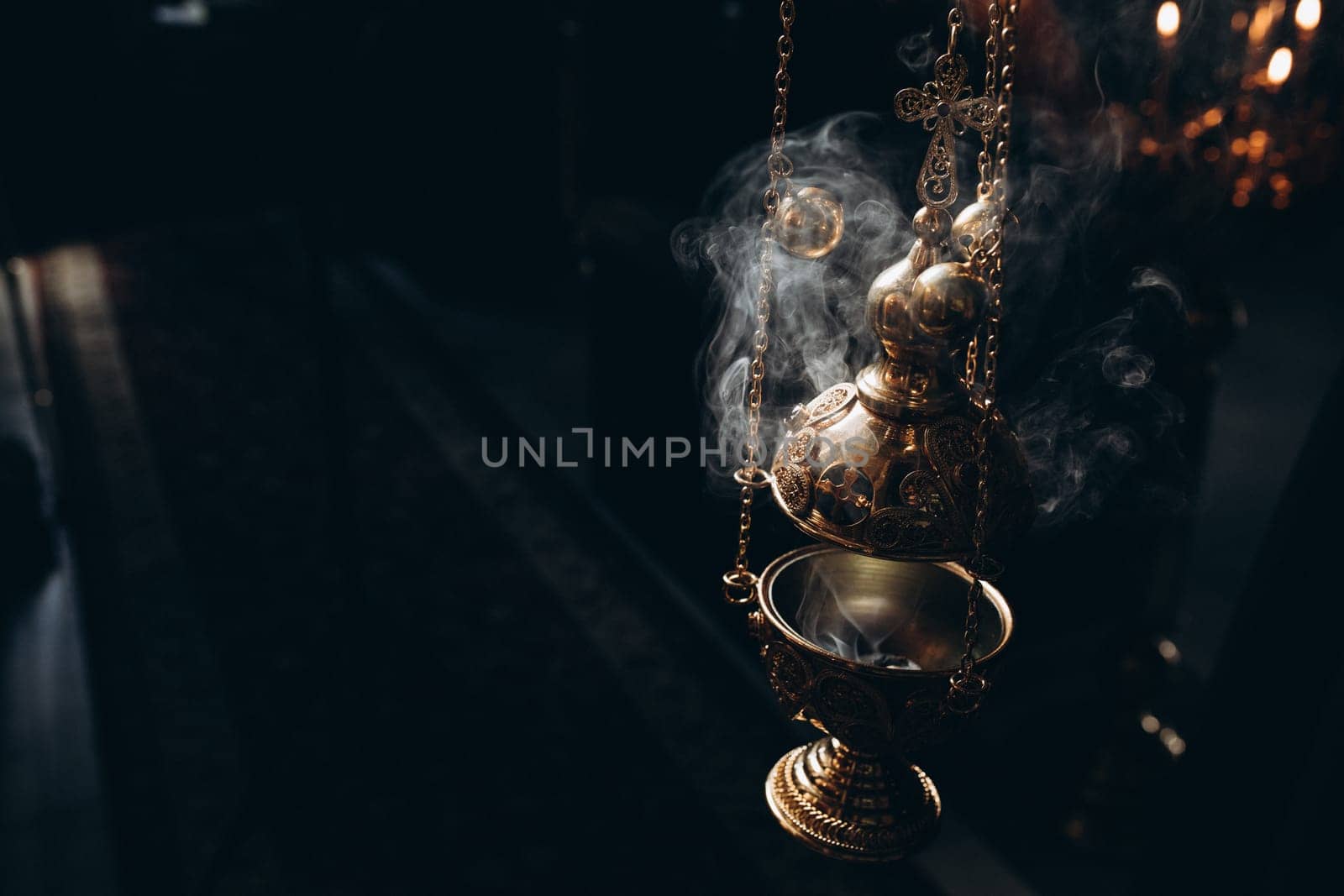 censer in church incense and smoke. High quality photo