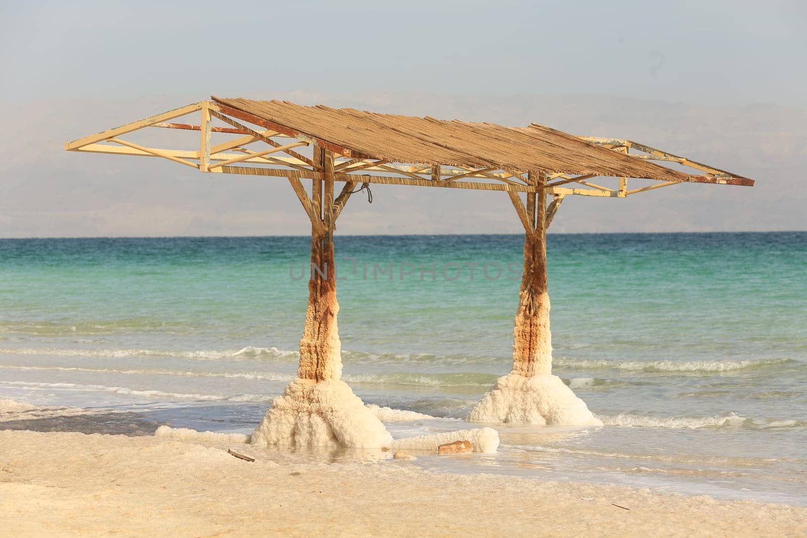 The Dead Sea has a lot of salt. High quality photo