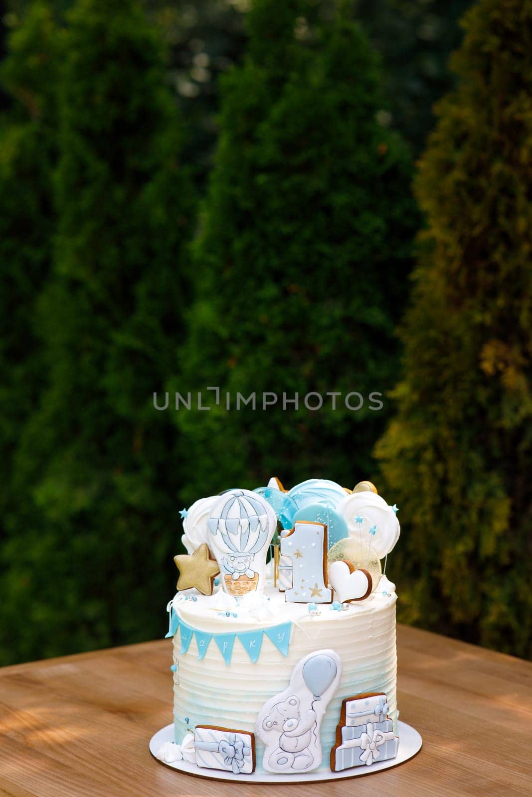 cake on the table green background. High quality photo
