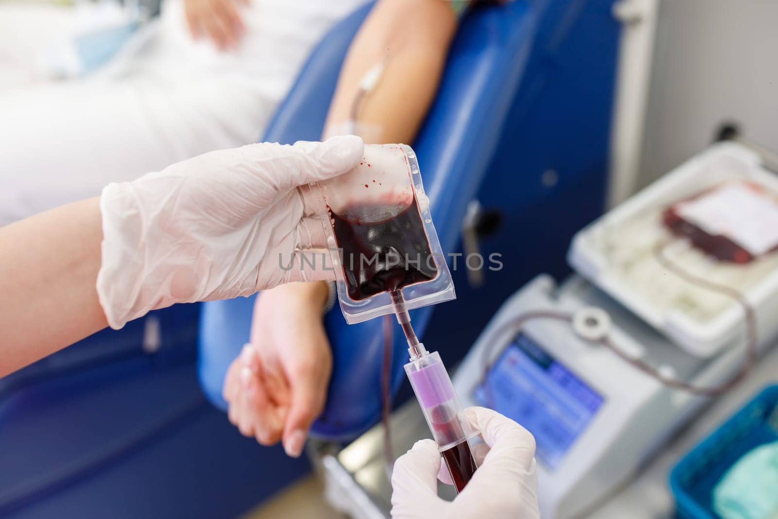 blood sampling in the laboratory, donation, dressing,. High quality photo