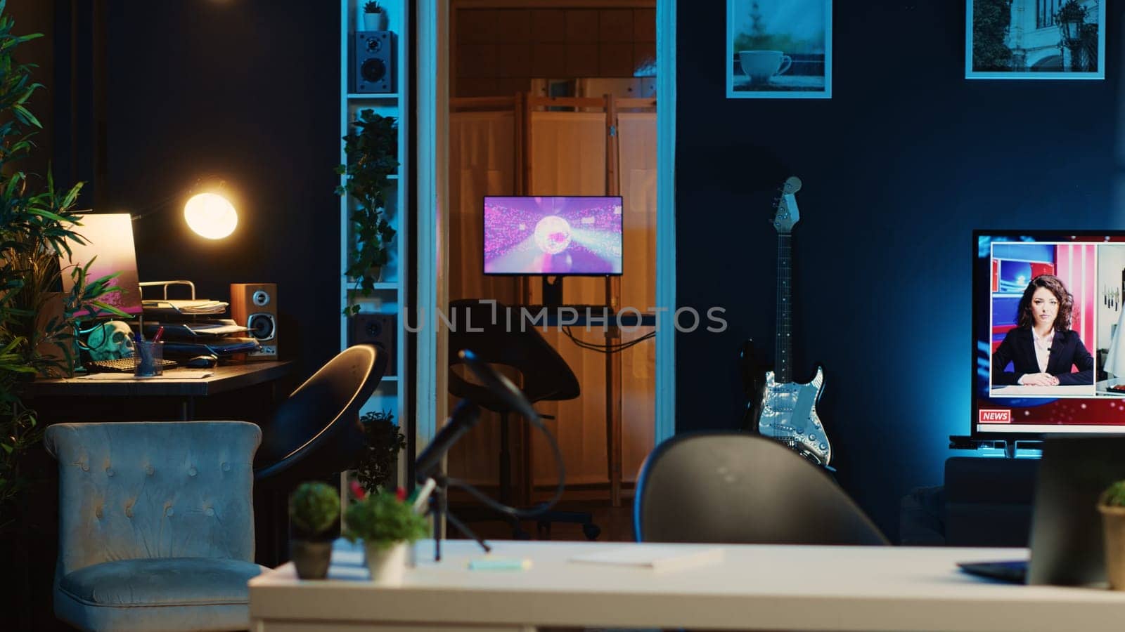 3D renders on computers in living room by DCStudio