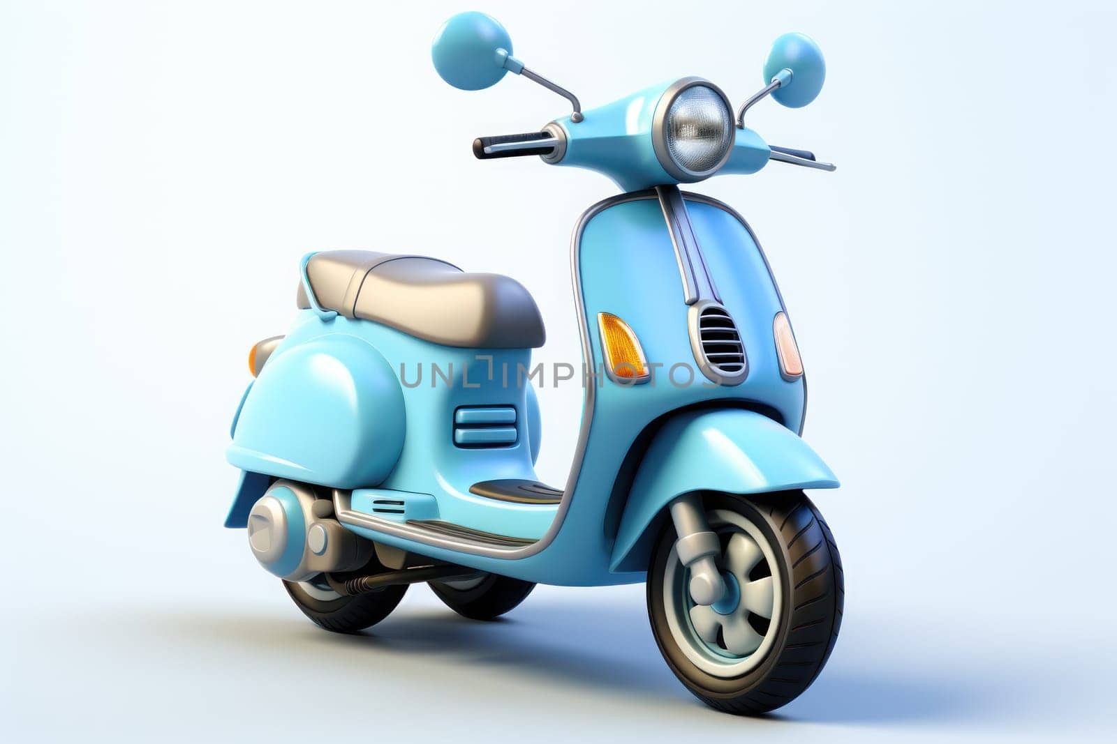 Tiny cute isometric scooter emoji, soft lighting, soft pastel colors white background. Generative AI by golfmerrymaker