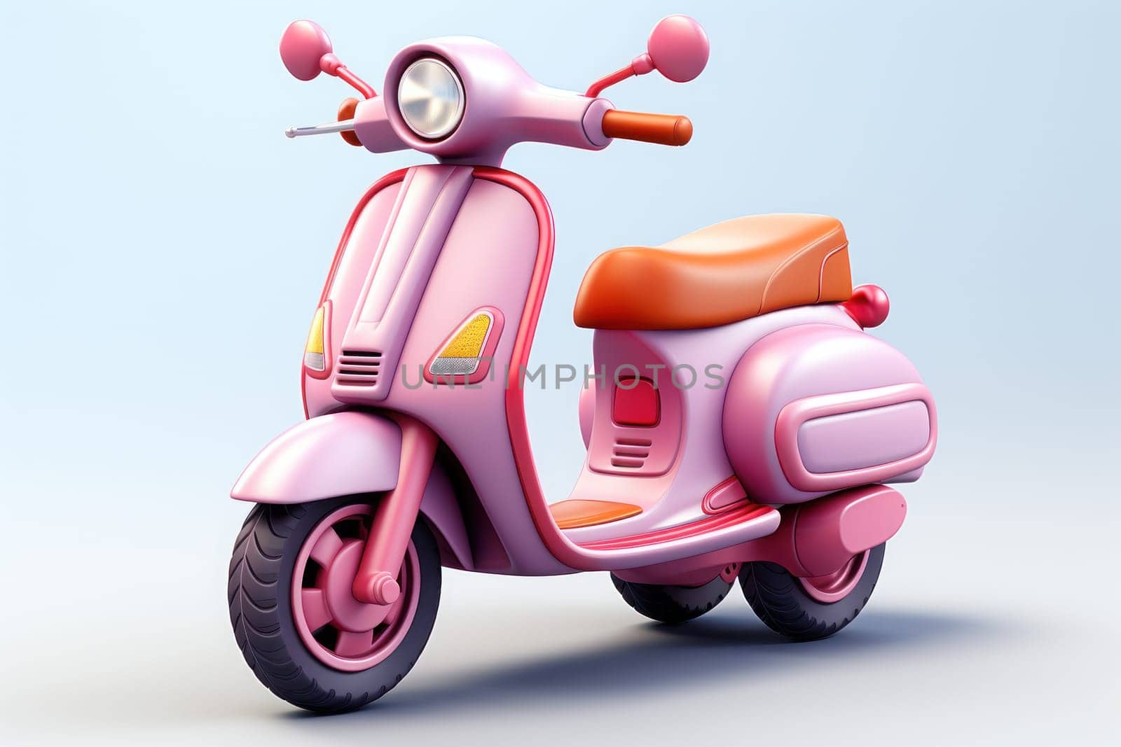 Tiny cute isometric scooter emoji, soft lighting, soft pastel colors white background. Generative AI by golfmerrymaker