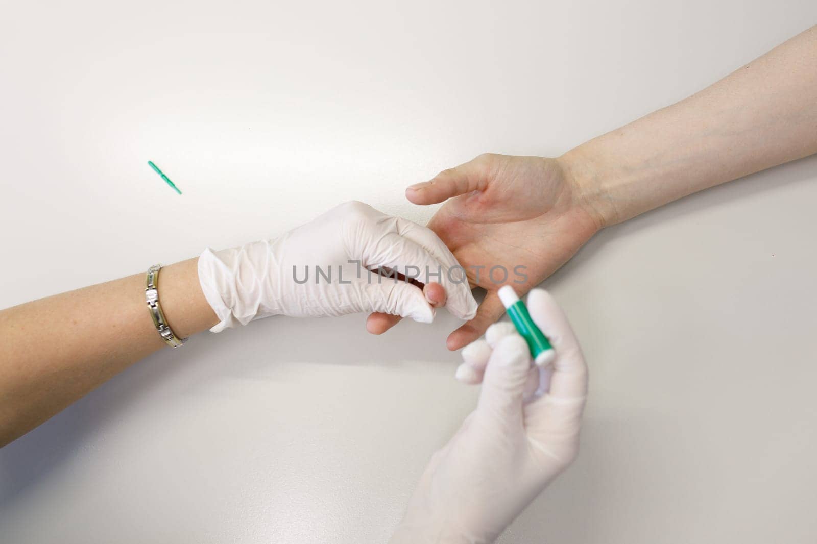 finger blood test, blood, test tube. High quality photo