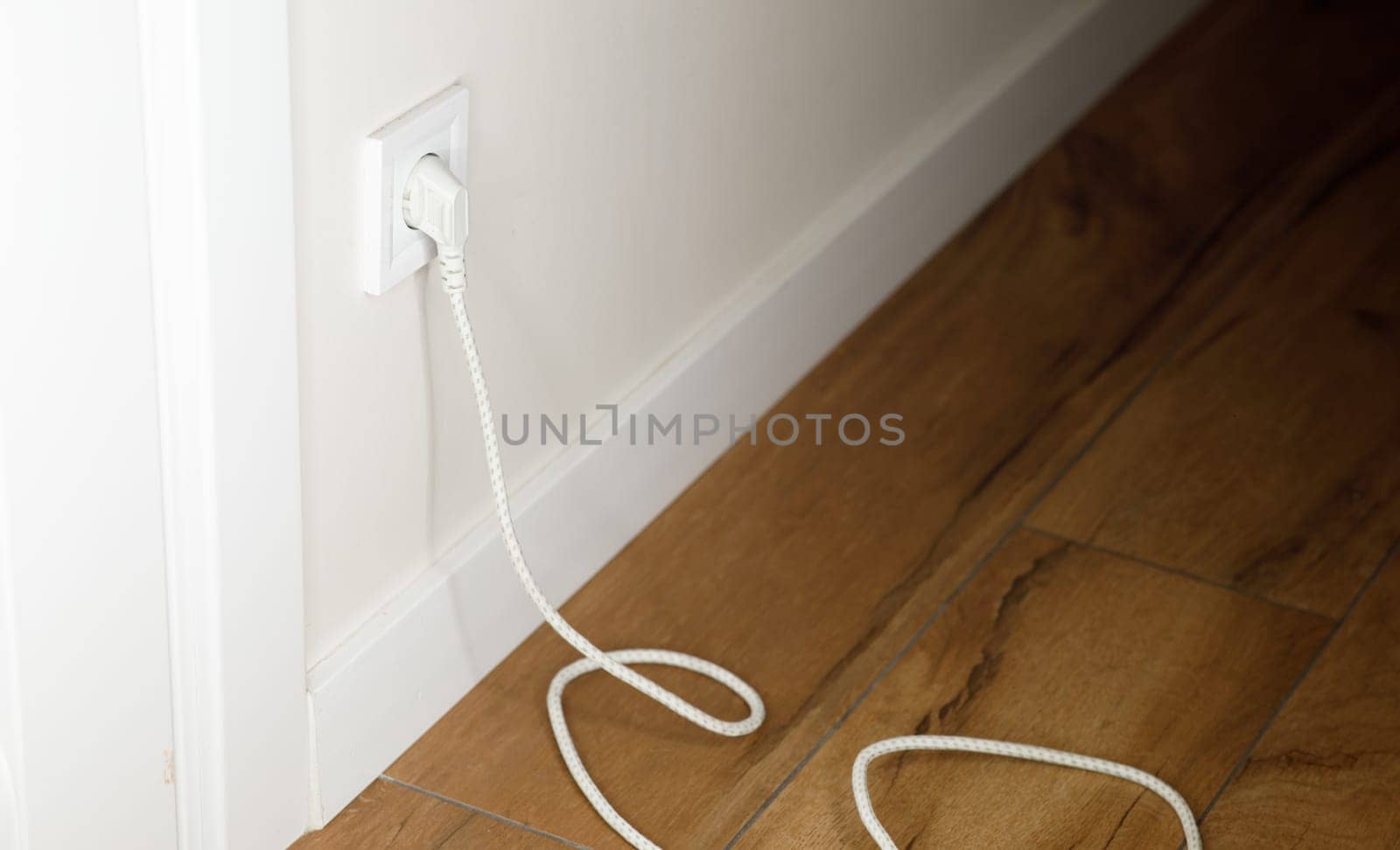 white plug in socket electric energy. High quality photo