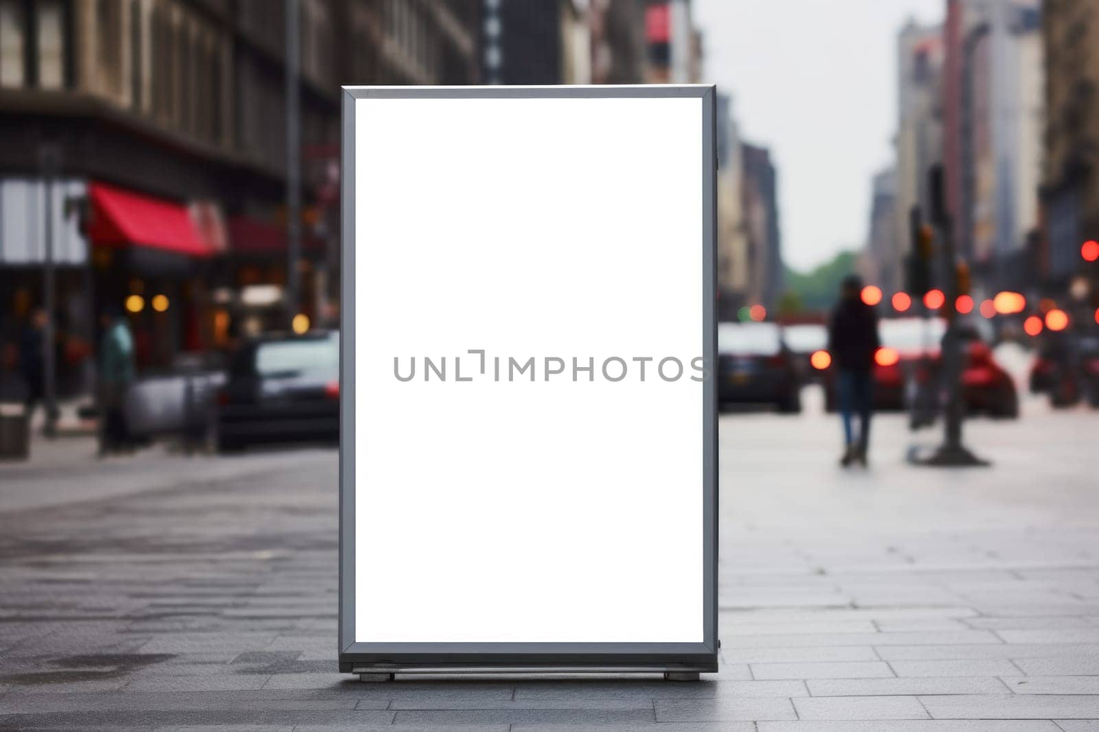 Blank digital signage screen in a public place, ideal for customization. Generative AI by golfmerrymaker