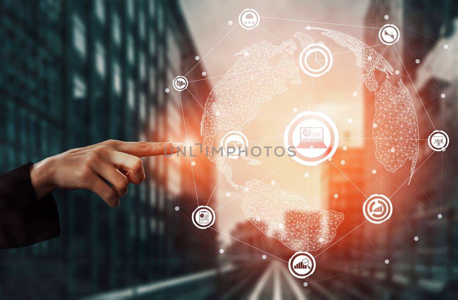 Data Analysis for Business and Finance Concept. interface showing future computer technology of profit analytic, online marketing research and information report for digital business strategy. uds