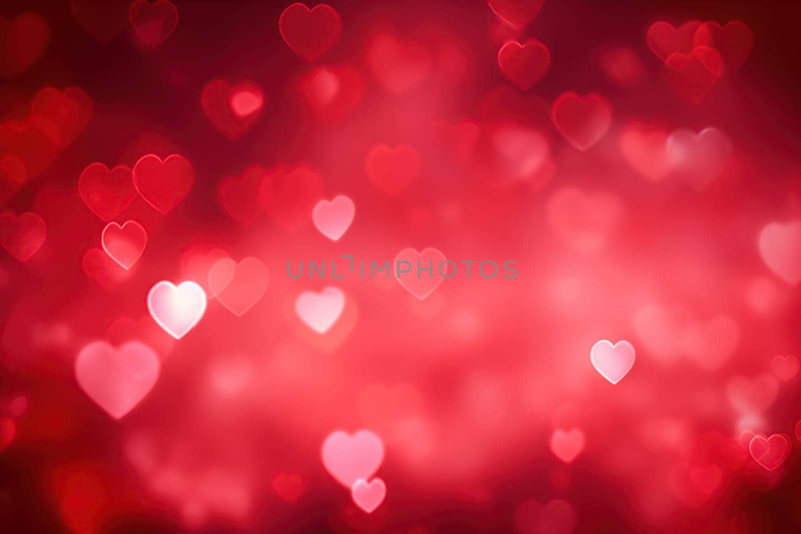 A romantic and dreamy background featuring heart-shaped bokeh lights, perfect for Valentine Day or love-themed designs