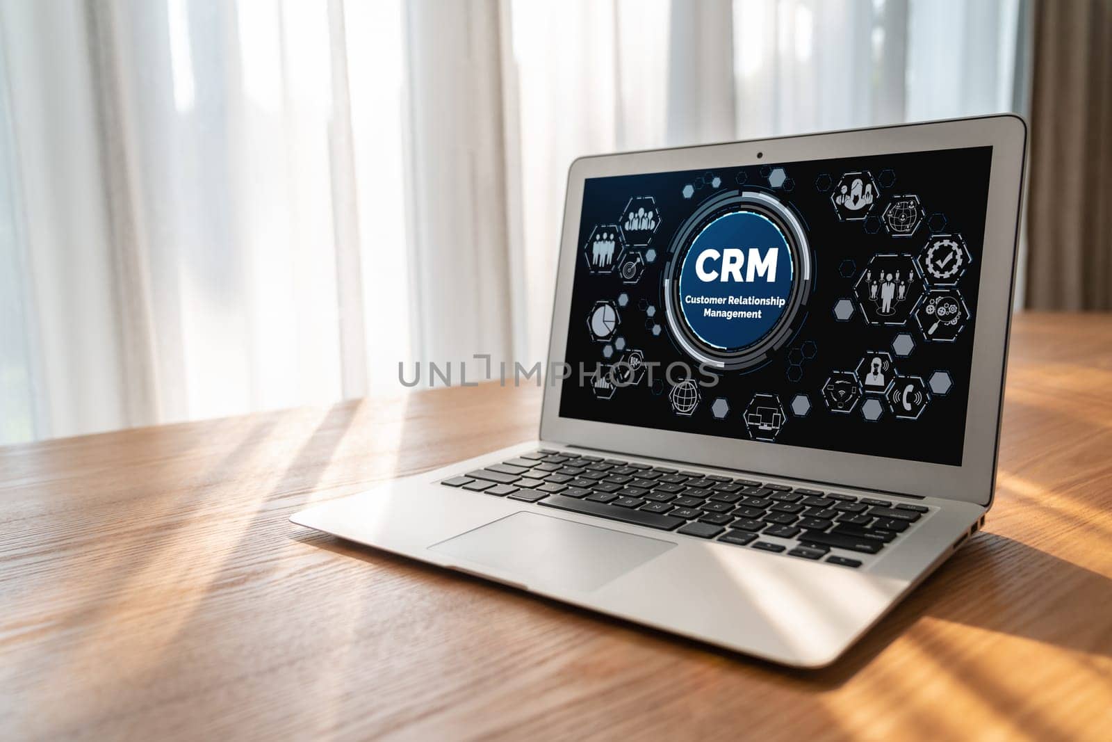 Customer relationship management system on modish computer for CRM business and enterprise