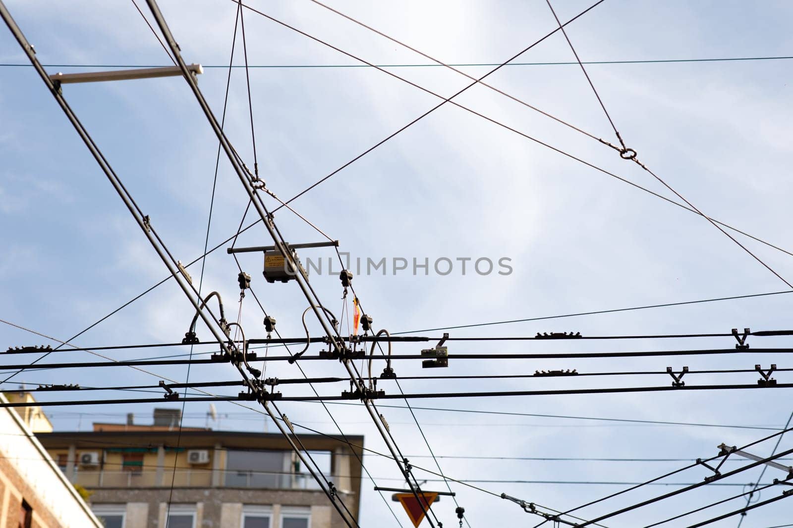 wires of the trolleybus interchange by IvanDerkachphoto