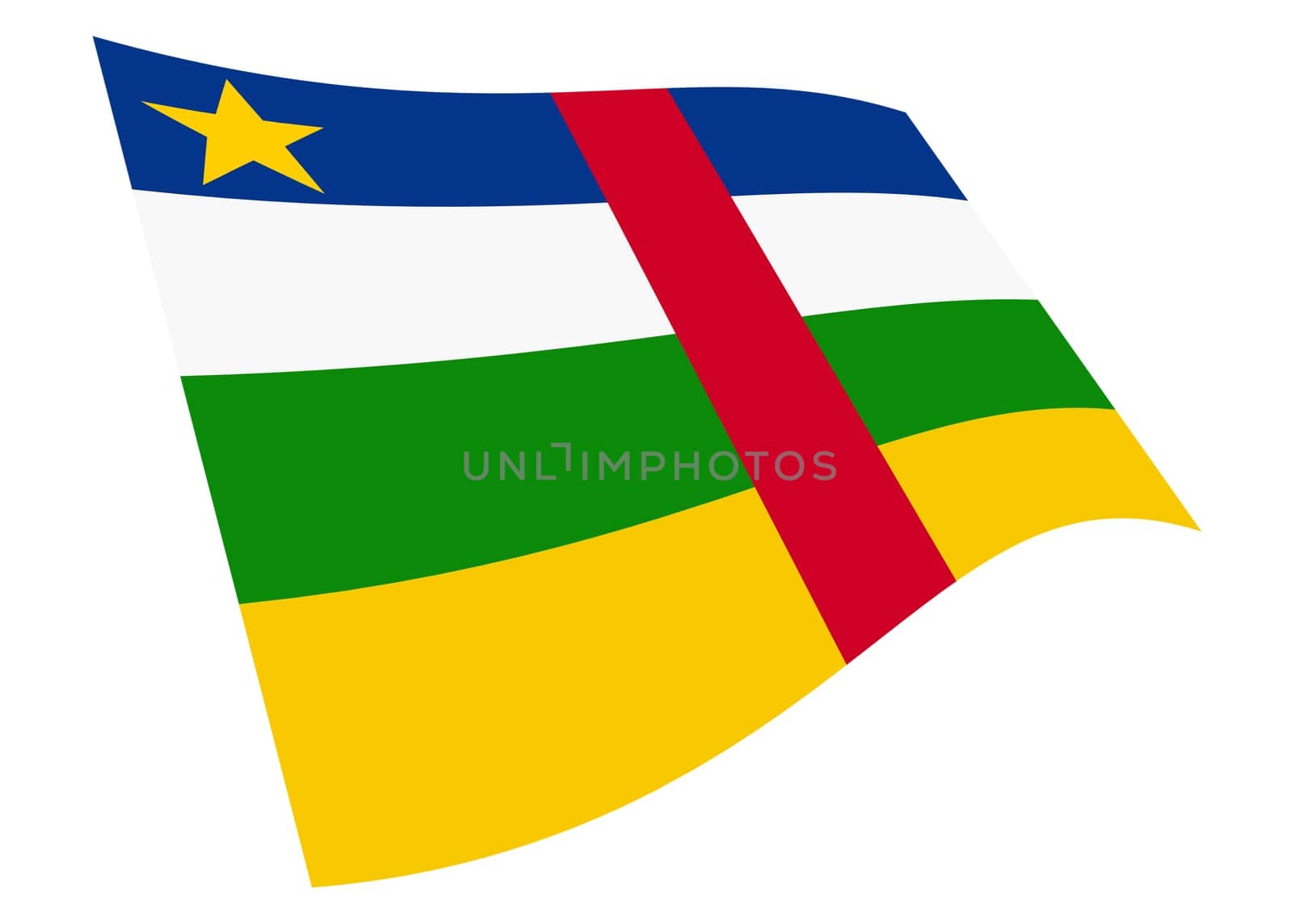 A Central African Republic waving flag graphic isolated on white with clipping path