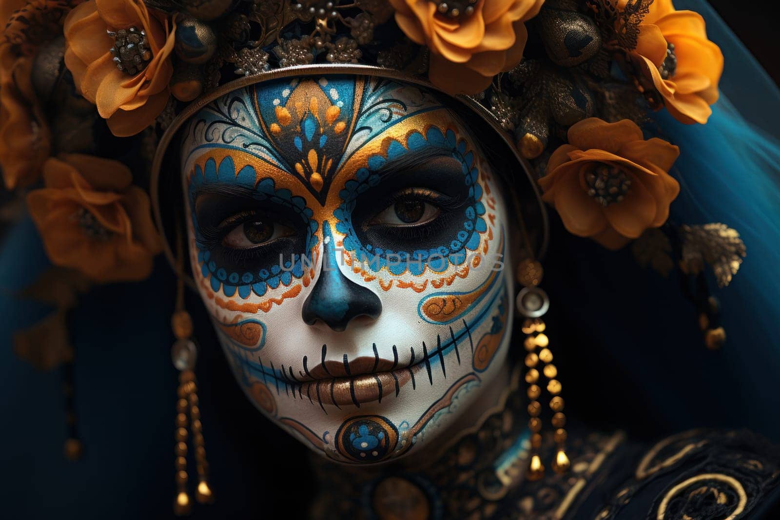 People celebrate the Day of the Dead. Generative AI.