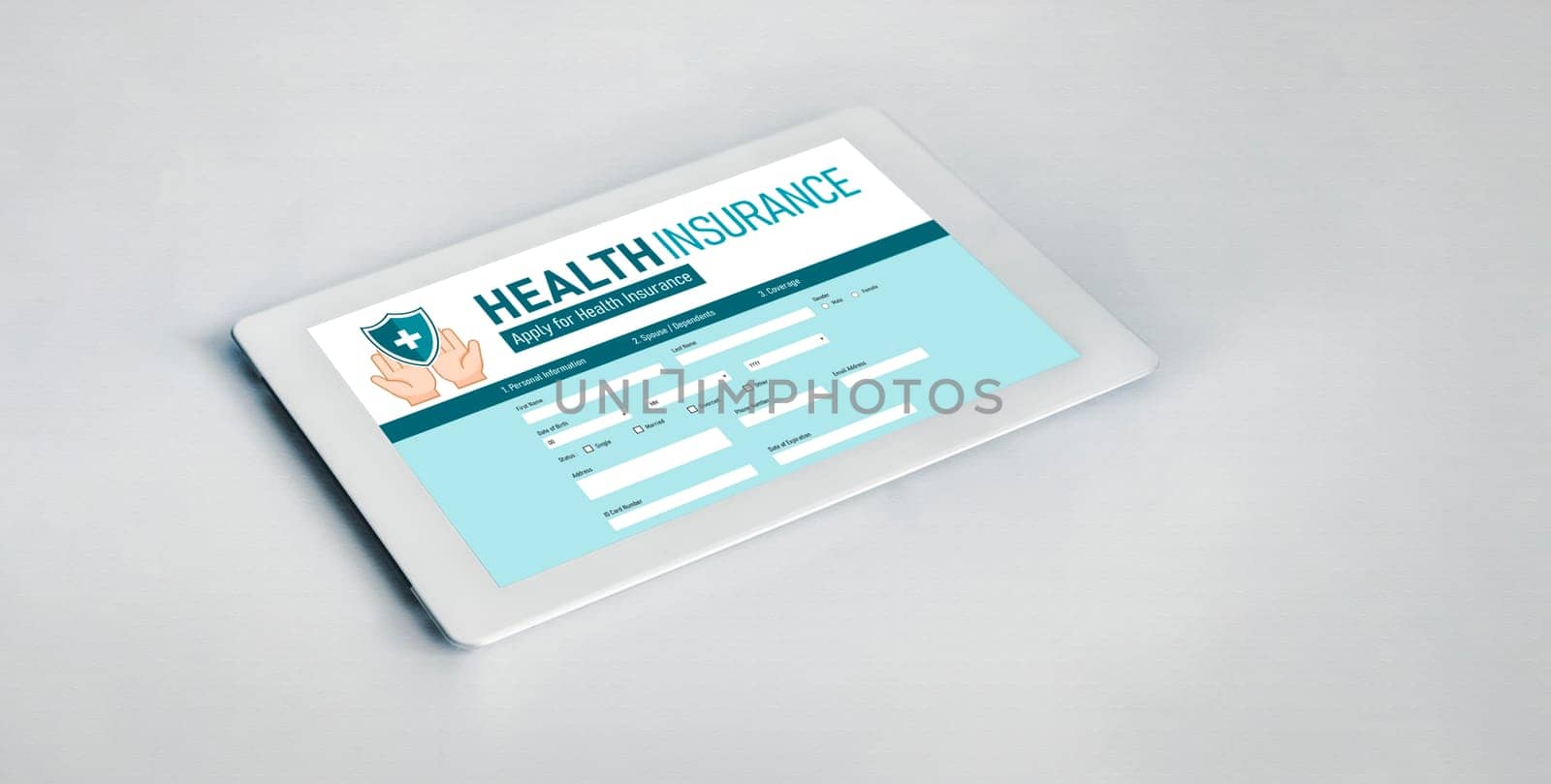 Health insurance web site modish registration system for easy form filling