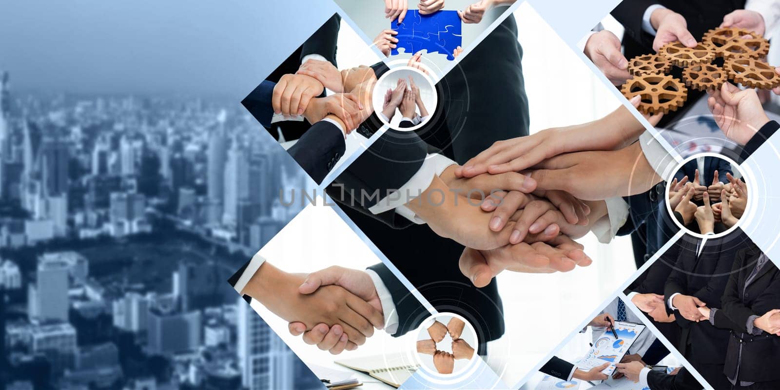 Teamwork and human resources HR management technology for business kudos by biancoblue