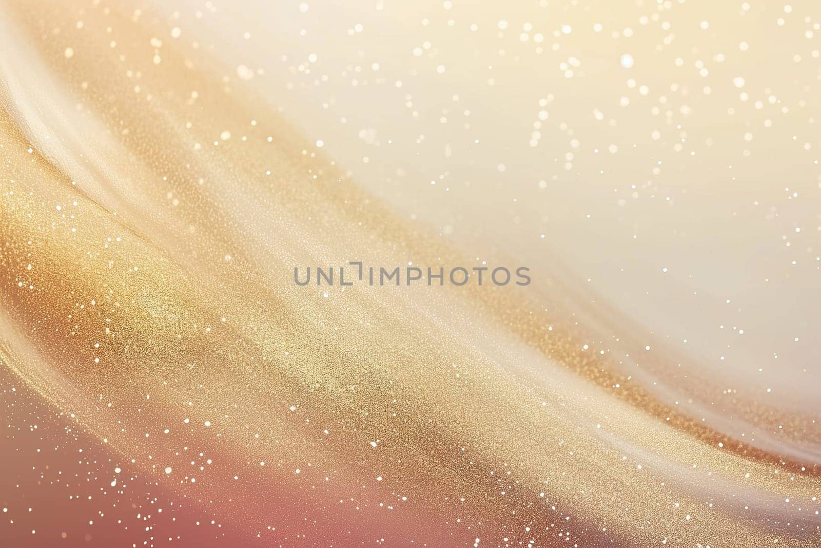 Soft waves of beige and gold with sparkling particles, perfect for luxury branding, wedding invitations, cosmetic backgrounds, or elegant packaging designs. Generative AI