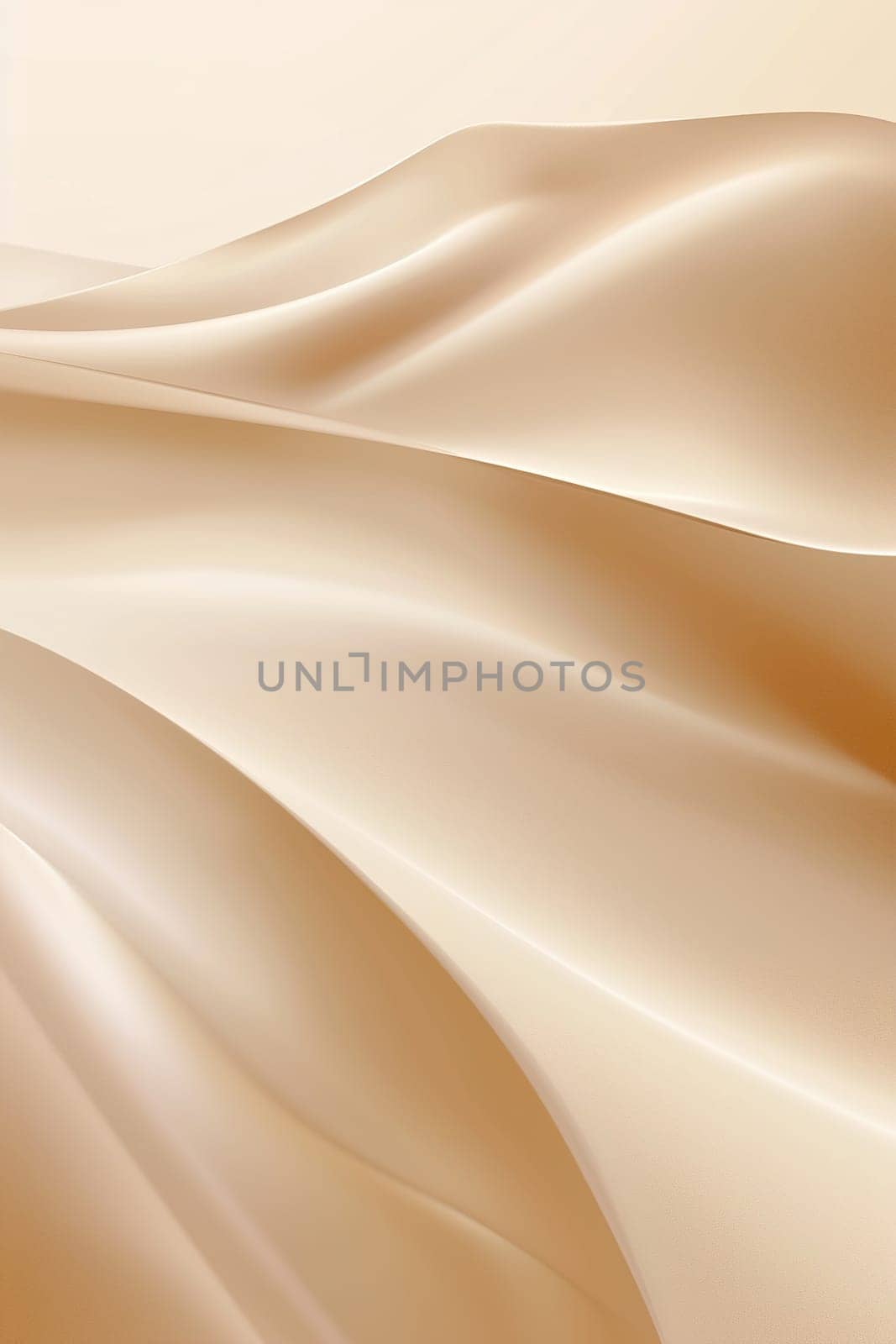 Abstract beige waves, ideal for backgrounds in luxury goods advertising, sophisticated web design, editorial layouts, or upscale product packaging. Nude gradient backdrop. Generative AI