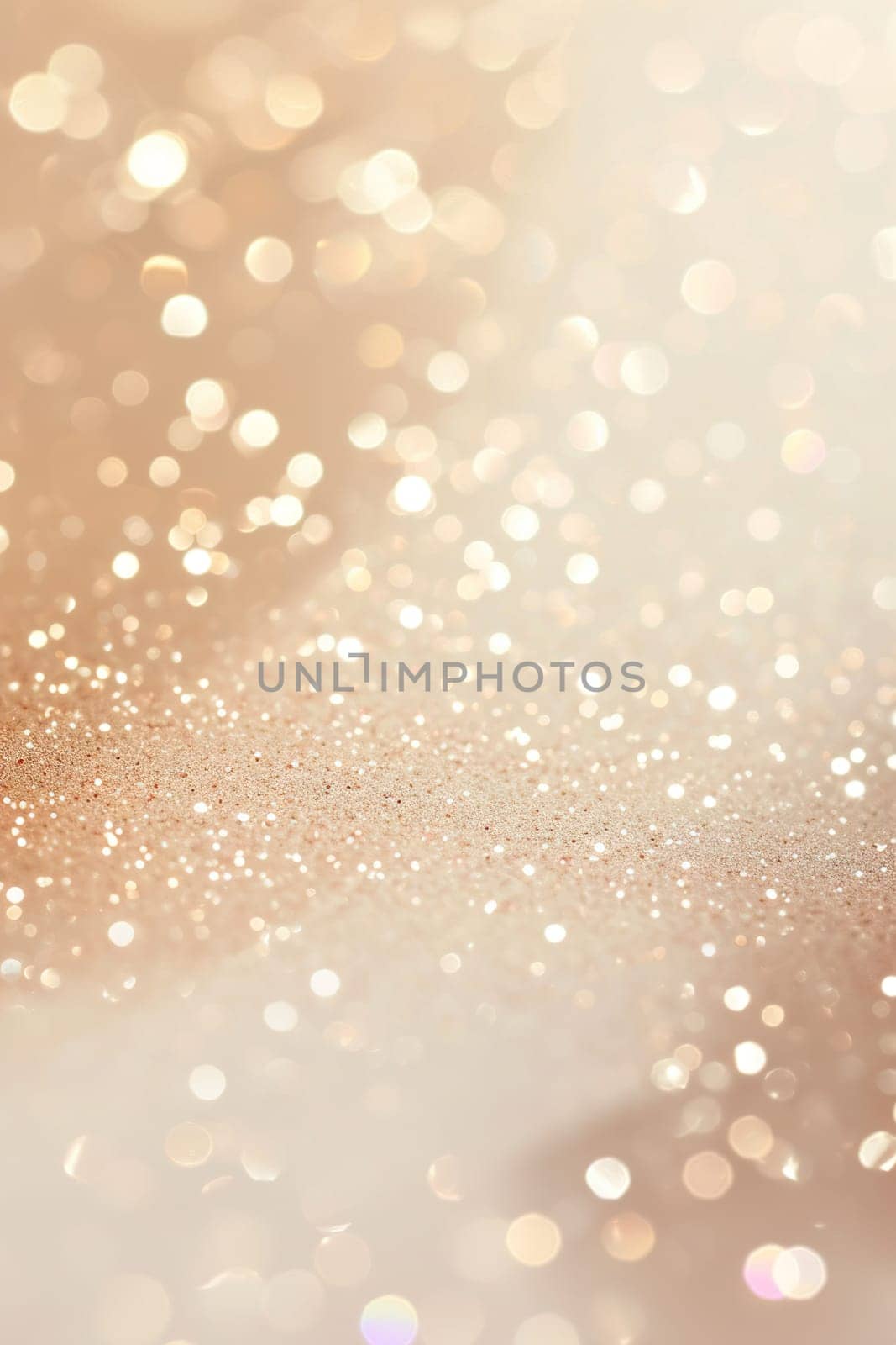 Glimmering golden bokeh on a creamy background, ideal for festive occasions, luxury branding, soft-focus backdrops, or elegant event invitations. Nude gradient. Generative AI. by creativebird